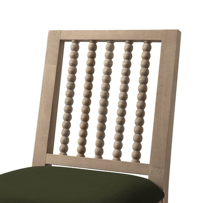 Ensemble de 2 chaises de salle à manger Hemingford en velours vert mousse et chêne lavé