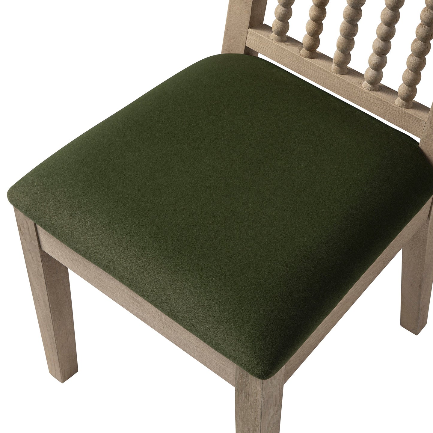 Ensemble de 2 chaises de salle à manger Hemingford en velours vert mousse et chêne lavé