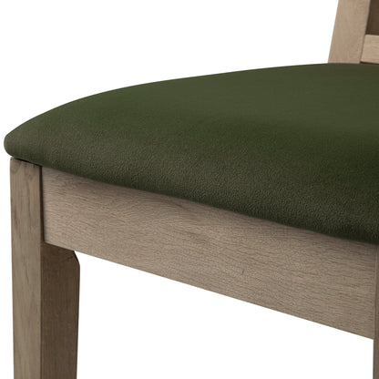 Ensemble de 2 chaises de salle à manger Hemingford en velours vert mousse et chêne lavé
