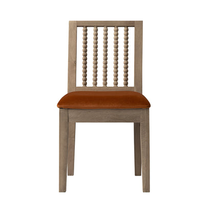 Ensemble de 2 chaises de salle à manger Hemingford en velours rouille et chêne lavé