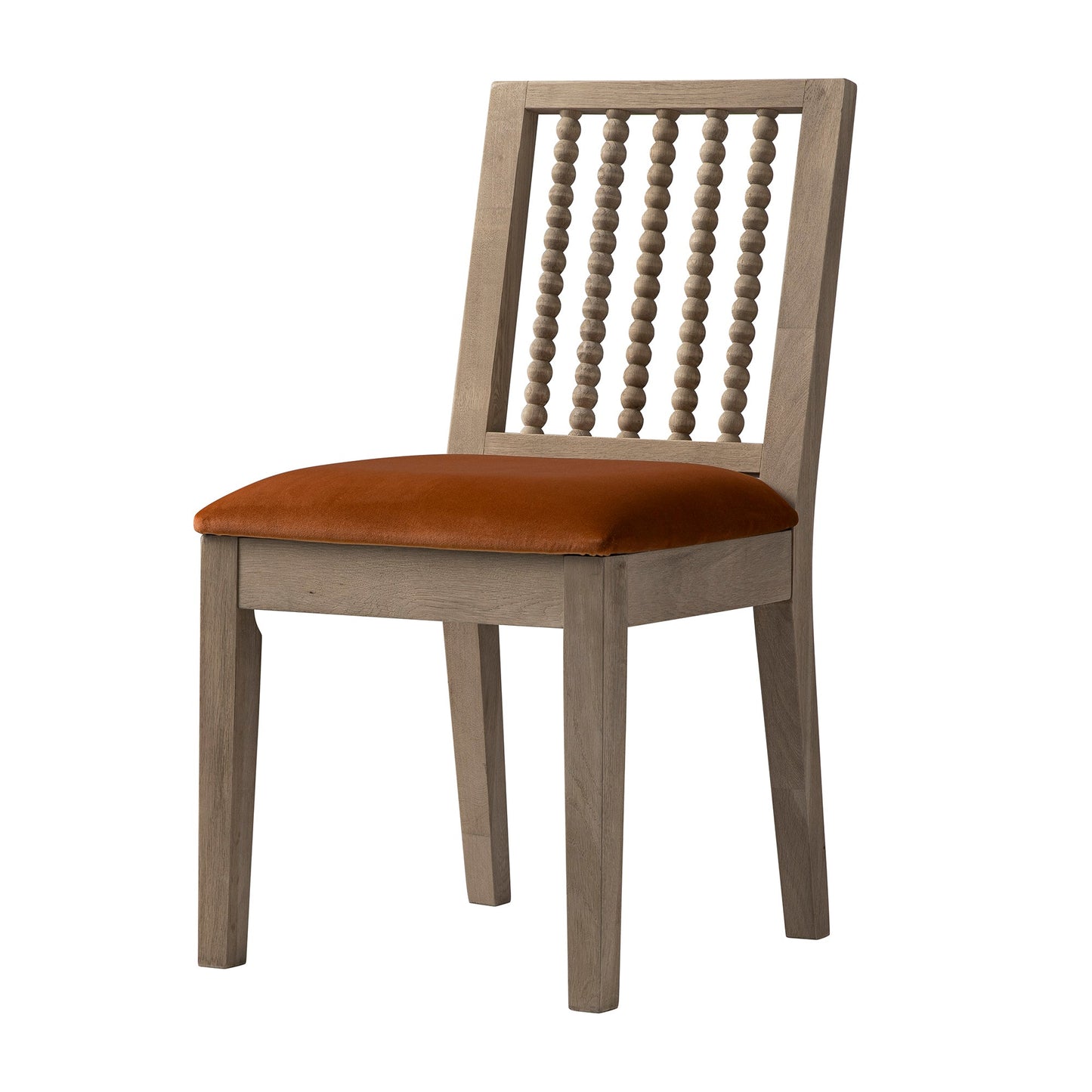 Ensemble de 2 chaises de salle à manger Hemingford en velours rouille et chêne lavé