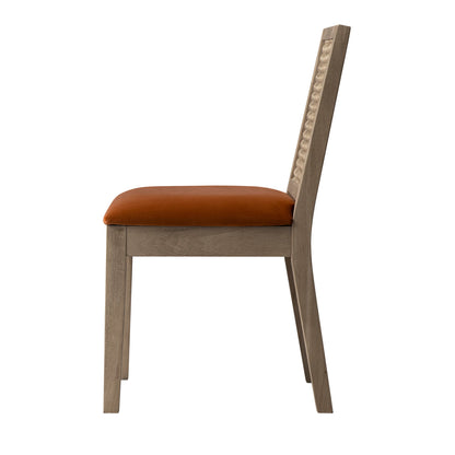 Ensemble de 2 chaises de salle à manger Hemingford en velours rouille et chêne lavé