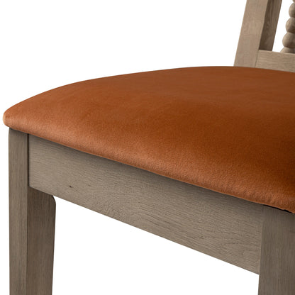 Ensemble de 2 chaises de salle à manger Hemingford en velours rouille et chêne lavé