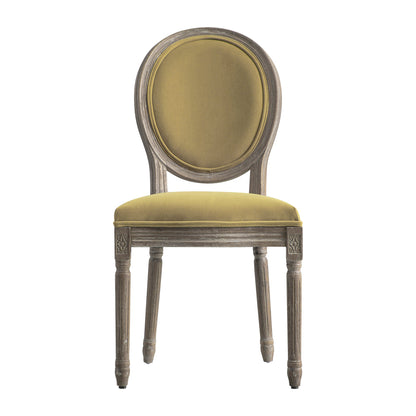 Ensemble de 2 chaises de salle à manger classiques en chêne patiné Lainston, velours caramel