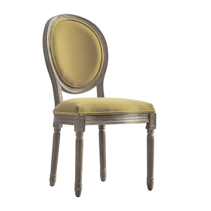 Ensemble de 2 chaises de salle à manger classiques en chêne patiné Lainston, velours caramel