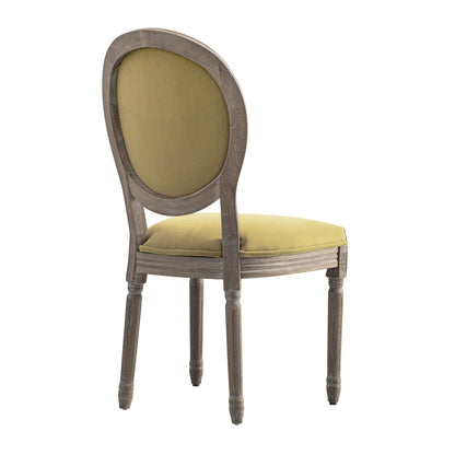 Ensemble de 2 chaises de salle à manger classiques en chêne patiné Lainston, velours caramel