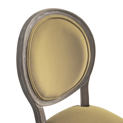 Ensemble de 2 chaises de salle à manger classiques en chêne patiné Lainston, velours caramel