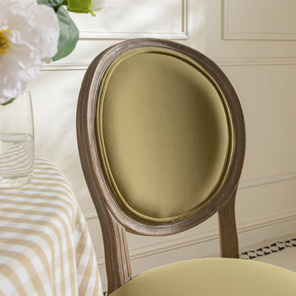 Ensemble de 2 chaises de salle à manger classiques en chêne patiné Lainston, velours caramel