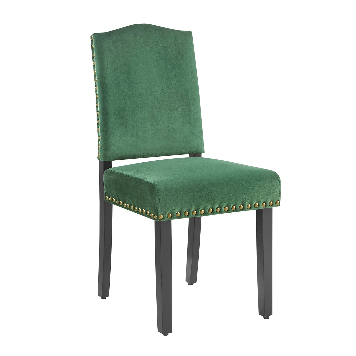 Ensemble de 2 chaises de salle à manger en velours vert pin Draycott