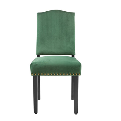 Ensemble de 2 chaises de salle à manger en velours vert pin Draycott