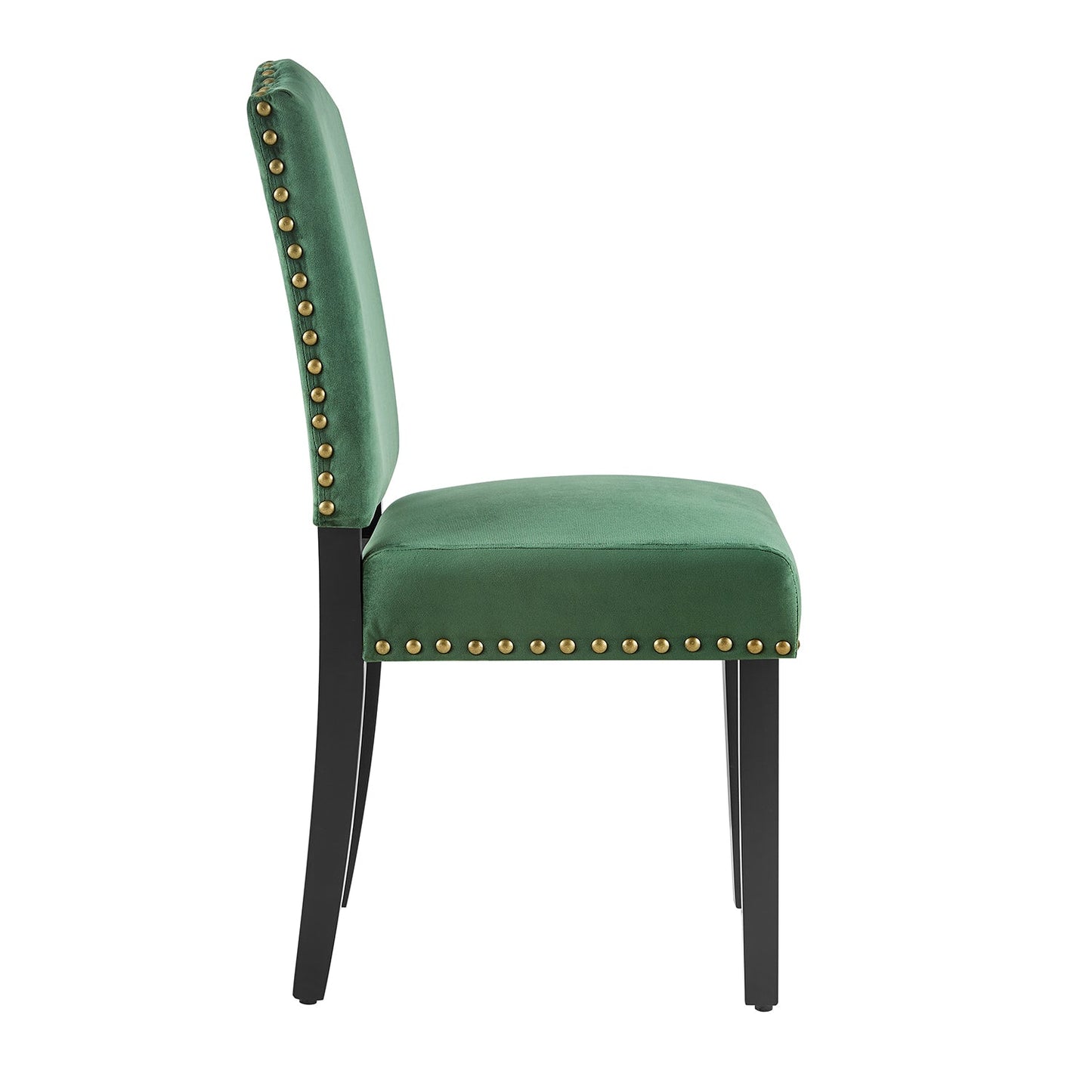 Ensemble de 2 chaises de salle à manger en velours vert pin Draycott