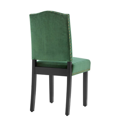 Ensemble de 2 chaises de salle à manger en velours vert pin Draycott