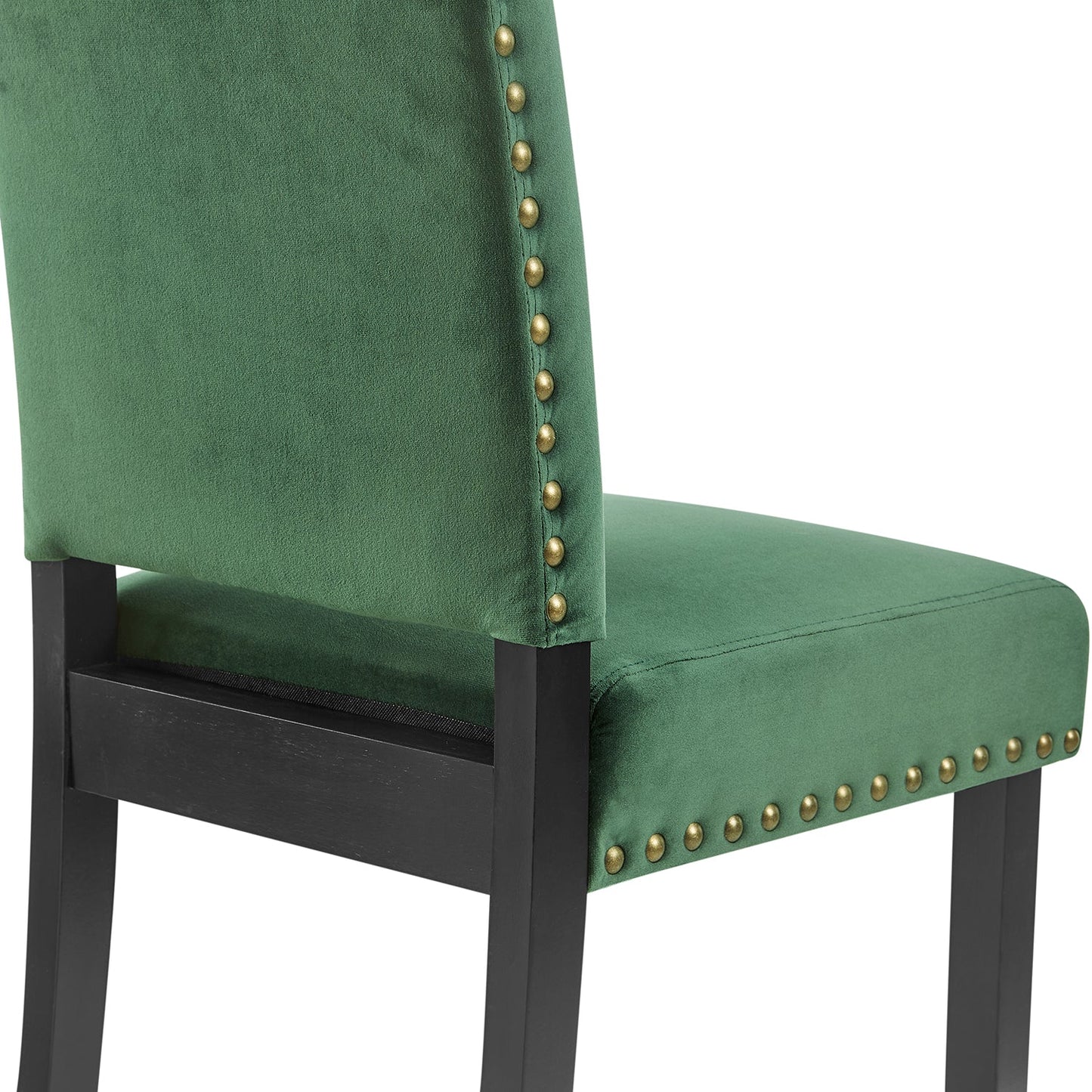 Ensemble de 2 chaises de salle à manger en velours vert pin Draycott
