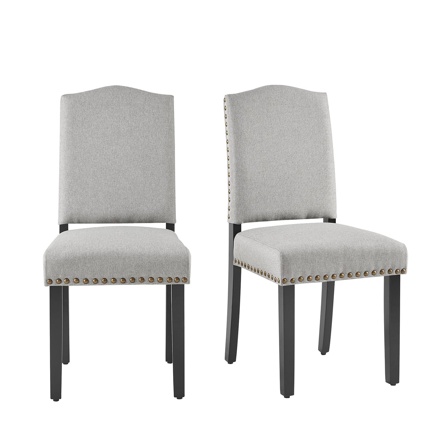 Ensemble de 2 chaises de salle à manger en tissu gris Draycott
