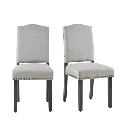 Ensemble de 2 chaises de salle à manger en tissu gris Draycott