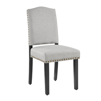 Ensemble de 2 chaises de salle à manger en tissu gris Draycott