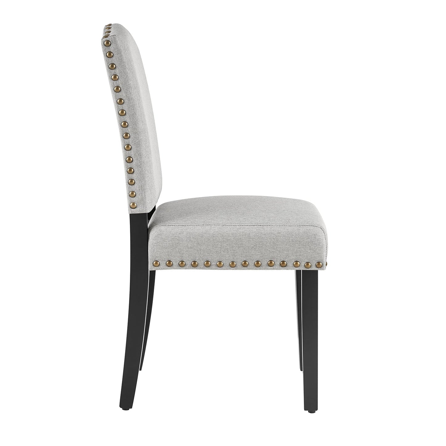 Ensemble de 2 chaises de salle à manger en tissu gris Draycott