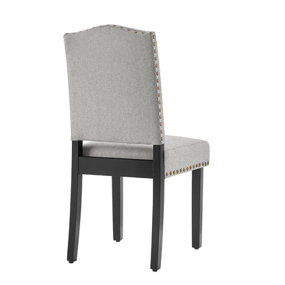 Ensemble de 2 chaises de salle à manger en tissu gris Draycott
