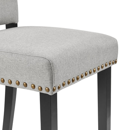 Ensemble de 2 chaises de salle à manger en tissu gris Draycott