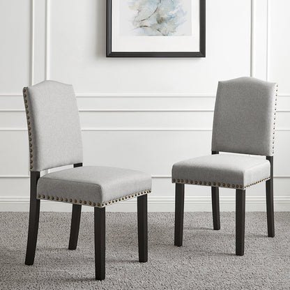 Ensemble de 2 chaises de salle à manger en tissu gris Draycott