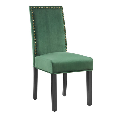 Ensemble de 2 chaises de salle à manger en velours vert Maidwell