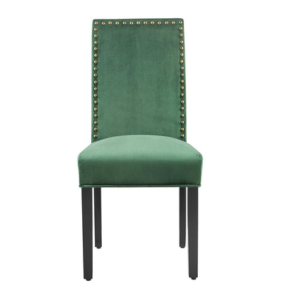 Ensemble de 2 chaises de salle à manger en velours vert Maidwell