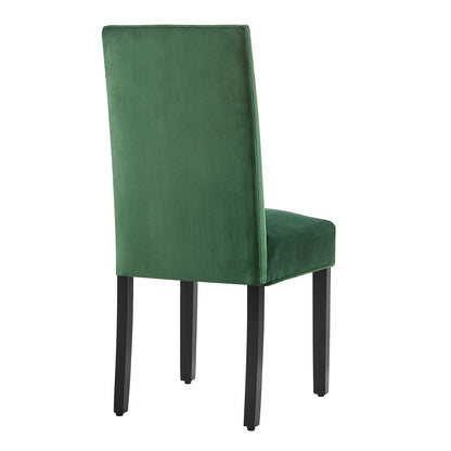 Ensemble de 2 chaises de salle à manger en velours vert Maidwell