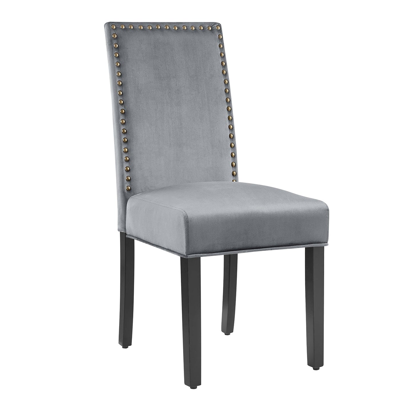 Ensemble de 2 chaises de salle à manger en velours gris Maidwell