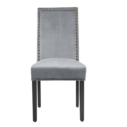 Ensemble de 2 chaises de salle à manger en velours gris Maidwell