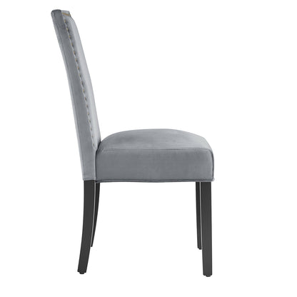 Ensemble de 2 chaises de salle à manger en velours gris Maidwell