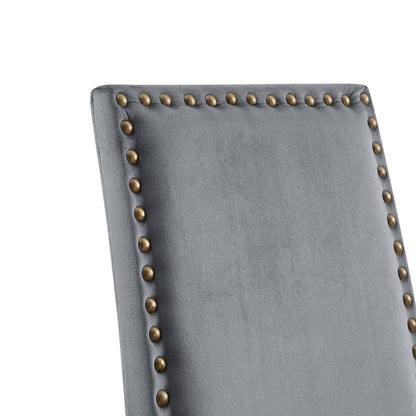 Ensemble de 2 chaises de salle à manger en velours gris Maidwell