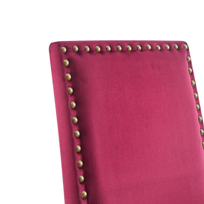 Ensemble de 2 chaises de salle à manger Maidwell en velours rouge cramoisi