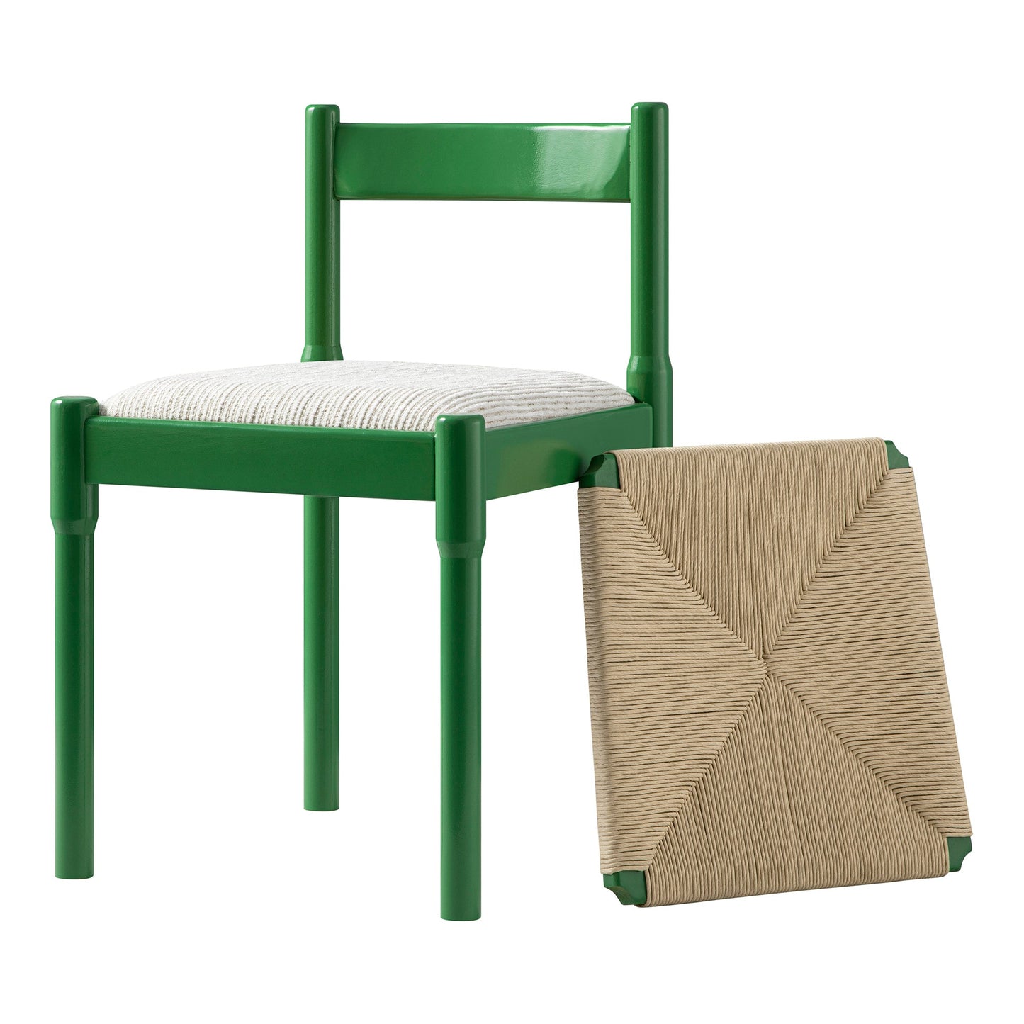 Chaise de salle à manger 2 en 1 Minley, vert palmier brillant