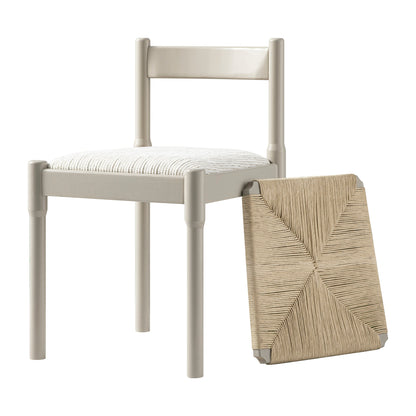 Chaise de salle à manger 2 en 1 Minley, taupe clair brillant