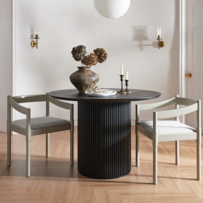 Chaise de salle à manger 2 en 1 Minley, taupe clair brillant