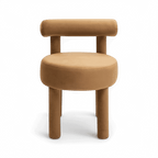 Chaise de salle à manger en velours Camel Arch