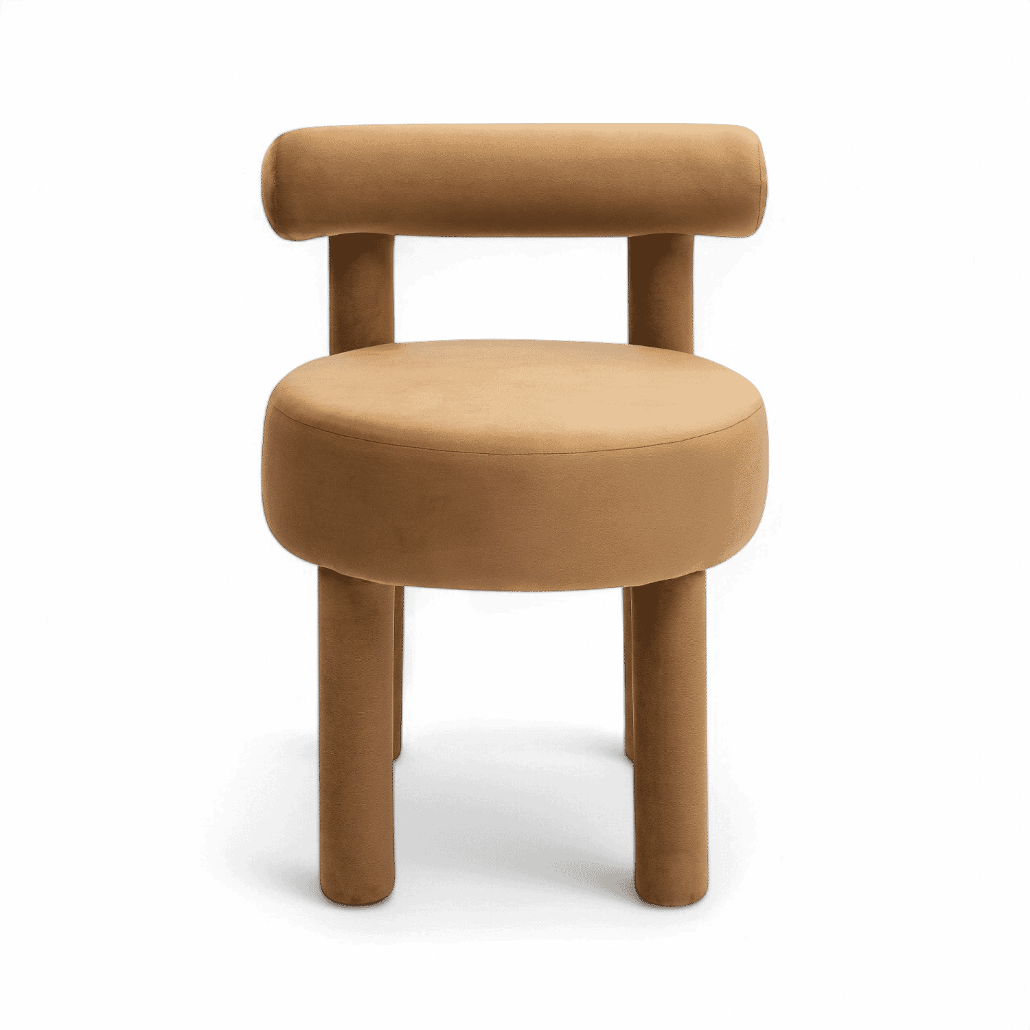 Chaise de salle à manger en velours Camel Arch