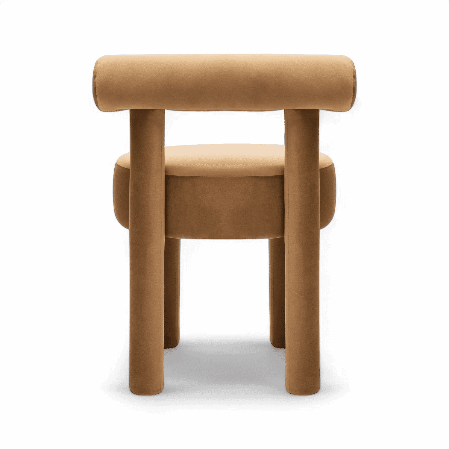 Chaise de salle à manger en velours Camel Arch