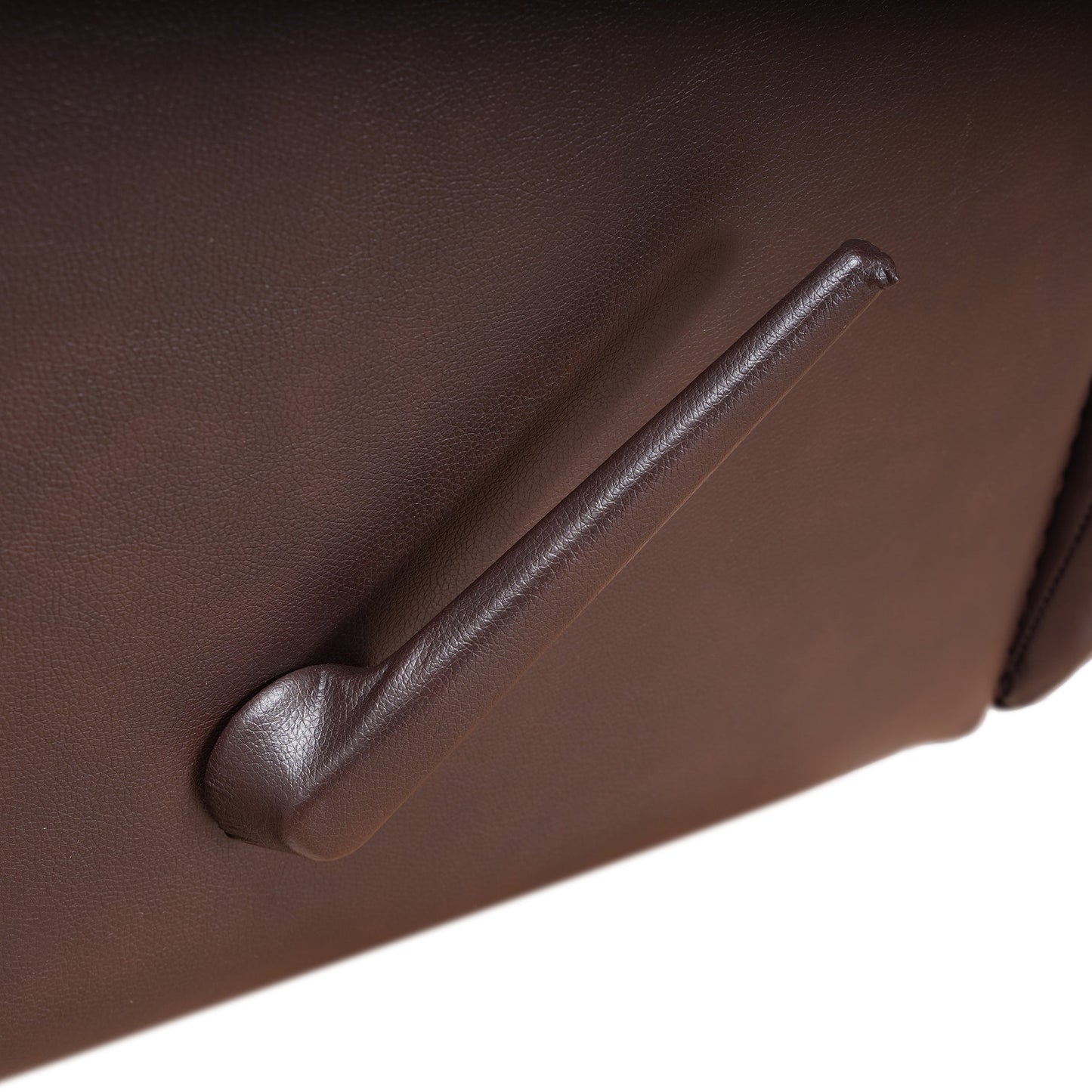 Fauteuil inclinable manuel Davin en cuir pleine fleur marron avec repose-pieds extensible