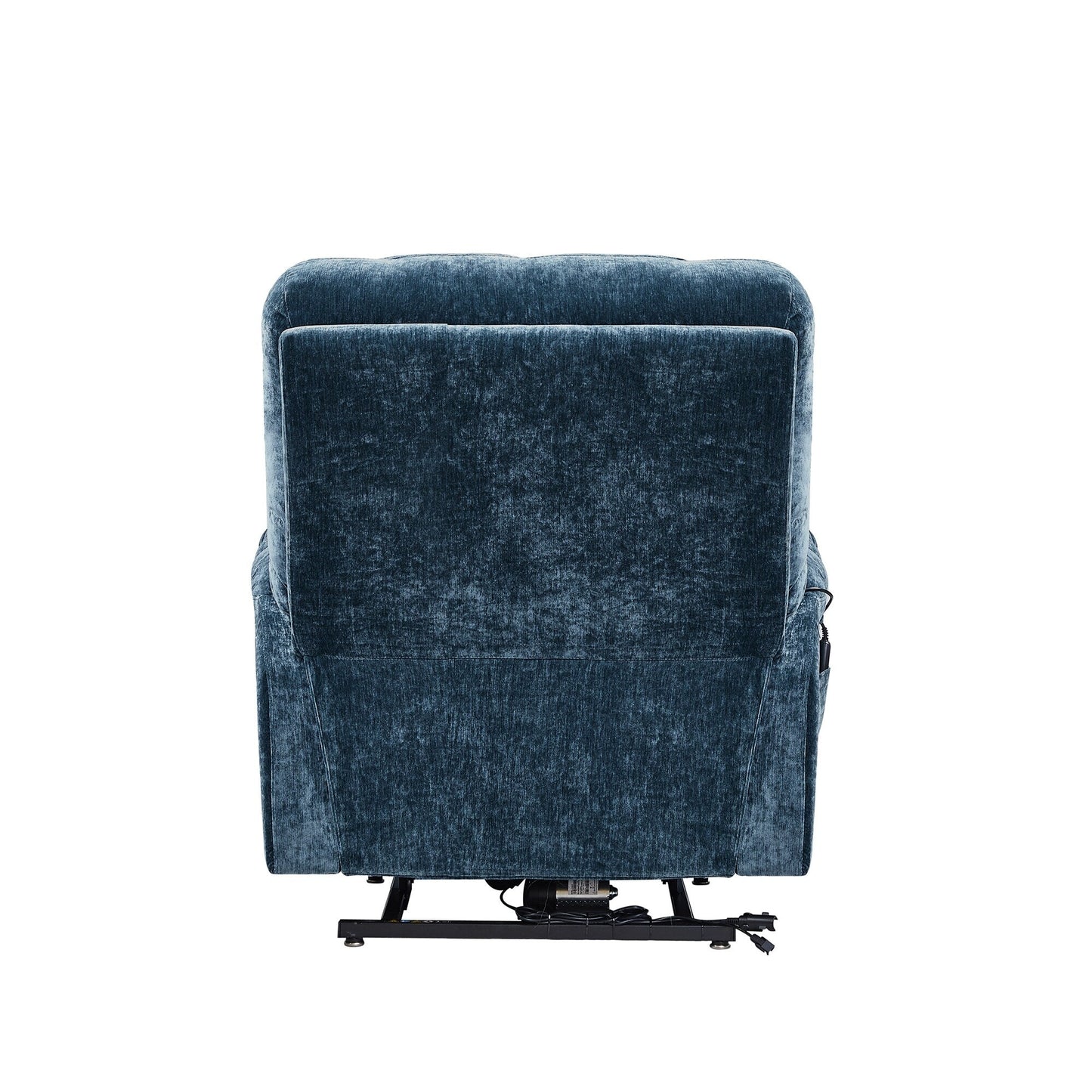 Fauteuil releveur motorisé OKIN à double système de levage pour seniors, avec chauffage, massage, inclinaison à 180° et dossier/repose-pieds réglables.