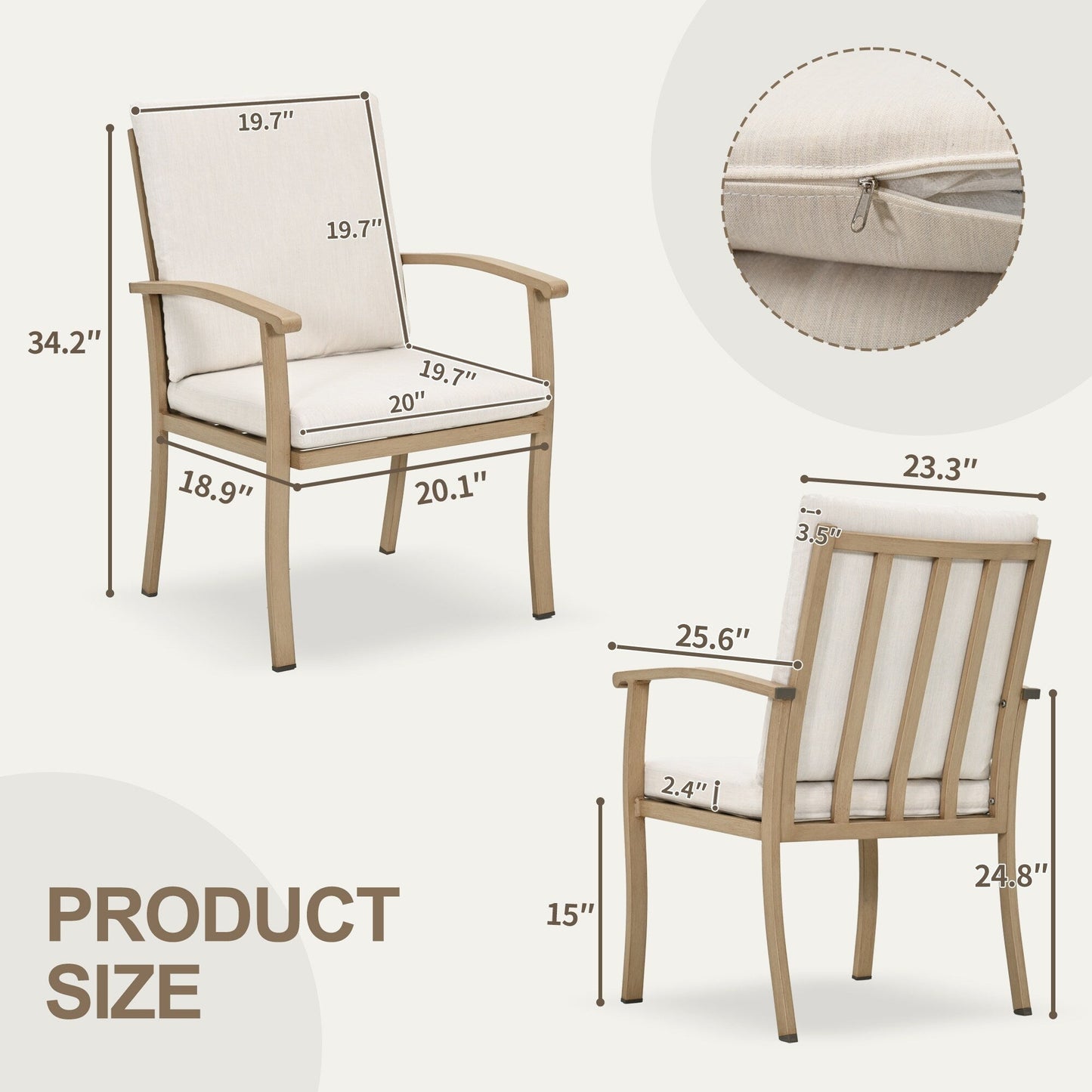 Ensemble de salle à manger de patio en aluminium EGEIROS LIFE AluLux 9 pièces avec 2 chaises de salle à manger pivotantes, 6 chaises de salle à manger et coussins lavables