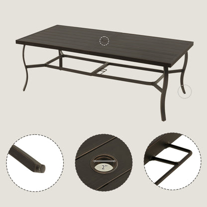 Ensemble de salle à manger de patio en aluminium EGEIROS LIFE AluLux 9 pièces avec 2 chaises de salle à manger pivotantes, 6 chaises de salle à manger et coussins lavables