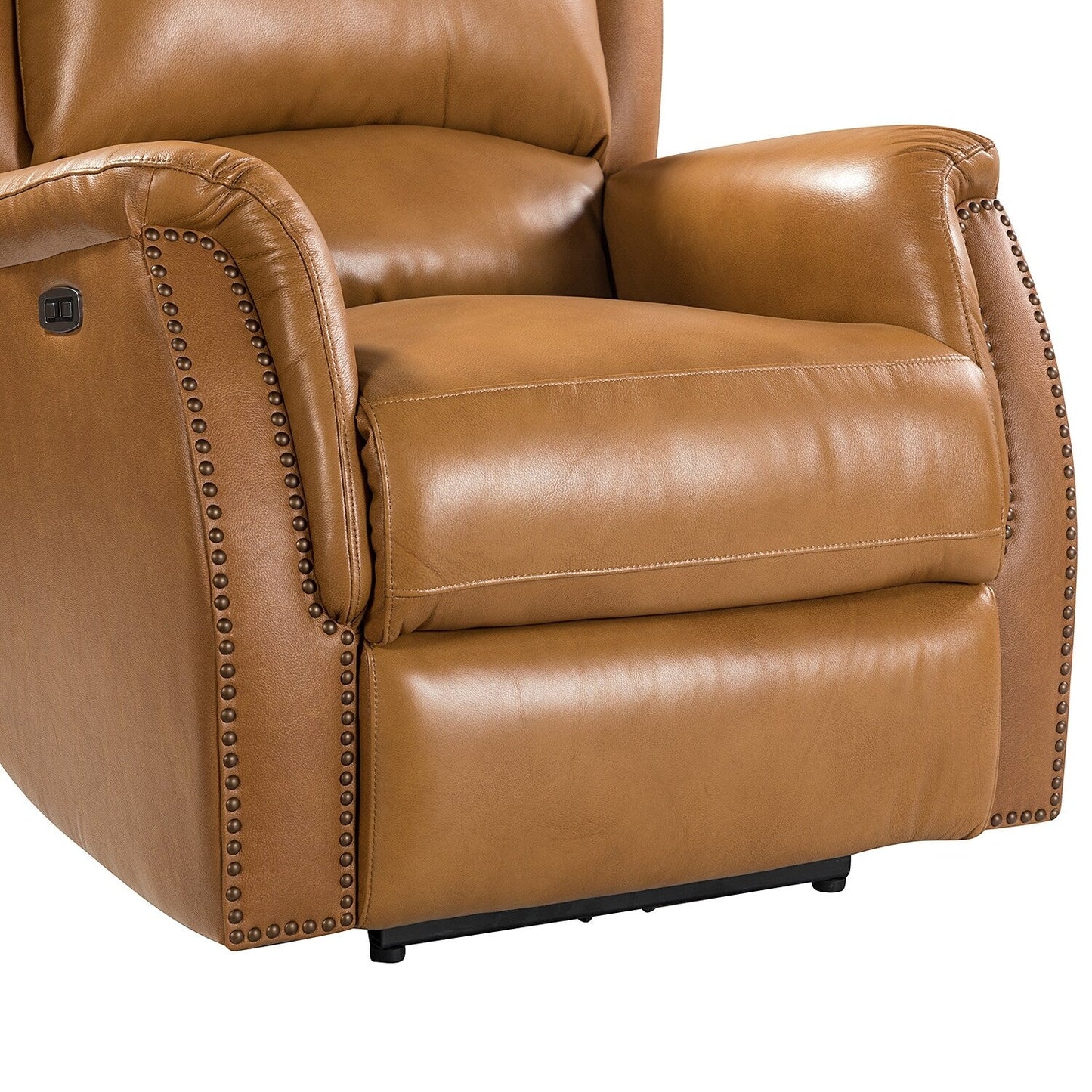 Fauteuil inclinable électrique Eduardo en cuir véritable avec port USB (lot de 2)