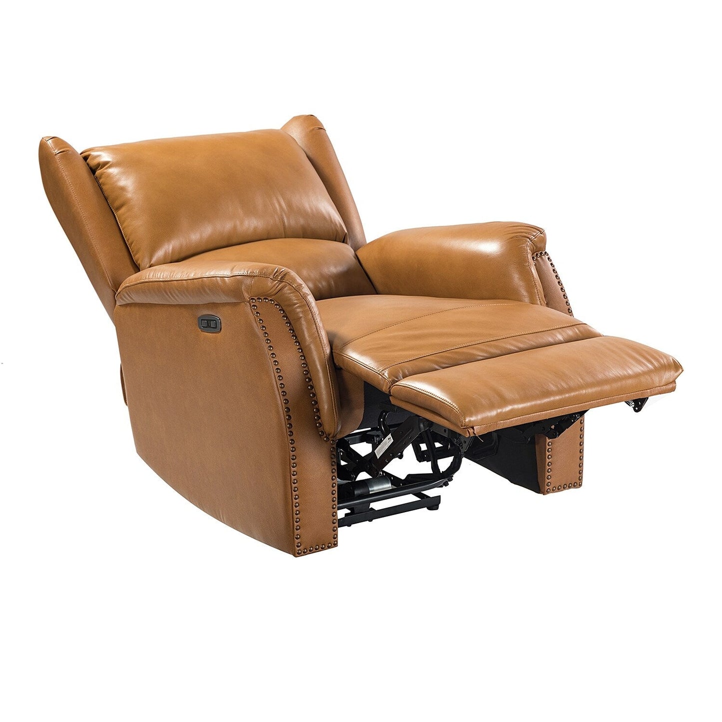 Fauteuil inclinable électrique Eduardo en cuir véritable avec port USB (lot de 2)
