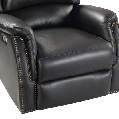 Fauteuil inclinable électrique Eduardo en cuir véritable avec port USB (lot de 2)