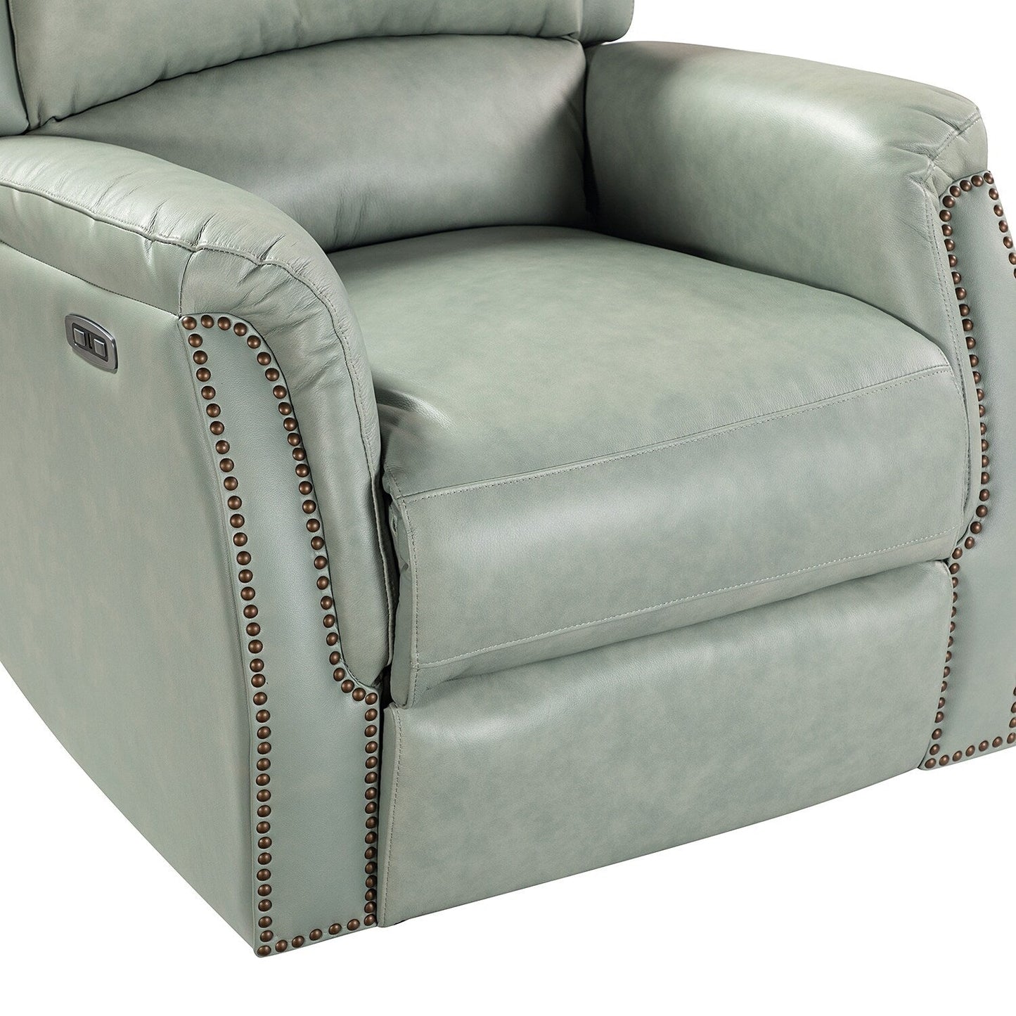 Fauteuil inclinable électrique Eduardo en cuir véritable avec port USB (lot de 2)