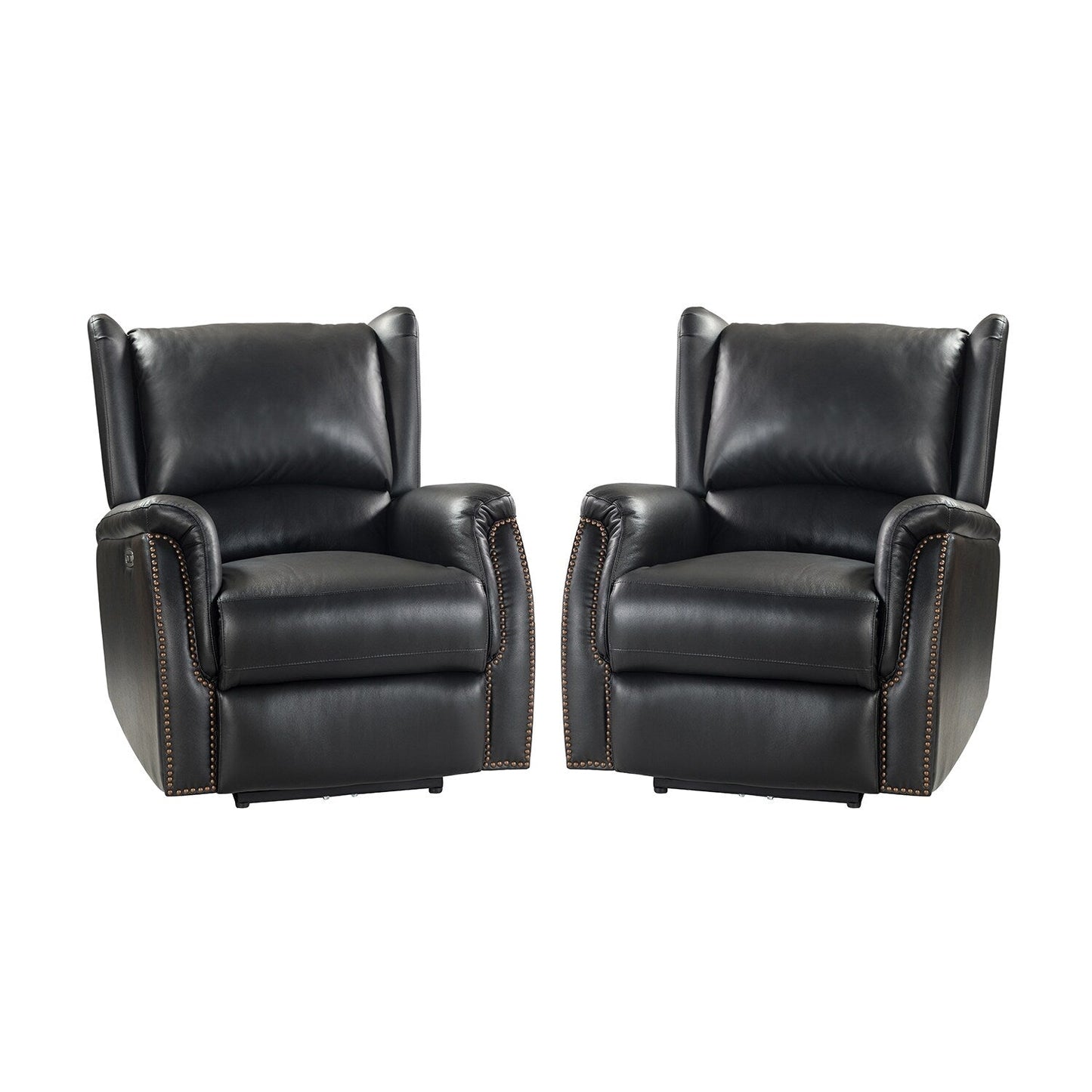 Fauteuil inclinable électrique Eduardo en cuir véritable avec port USB (lot de 2)