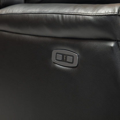 Fauteuil inclinable électrique Eduardo en cuir véritable avec port USB (lot de 2)
