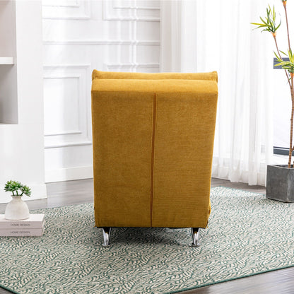 Fauteuil de massage ergonomique en lin, inclinable et capitonné, avec télécommande et 5 modes de vibration