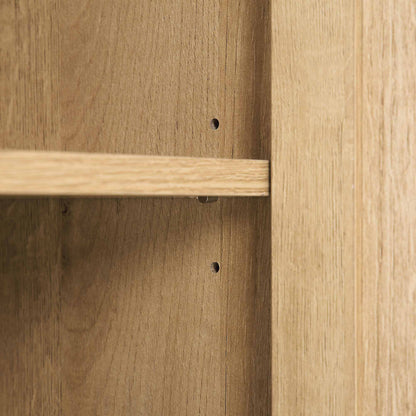 Meuble de salle de bain 1 porte en rotin tressé Frances, naturel